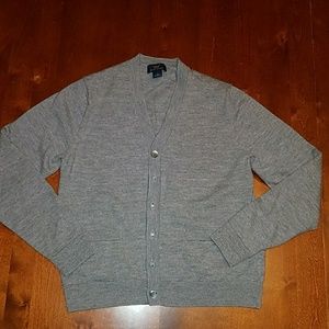 Brooks Brothers Gray Merino Wool Cardigan - Small